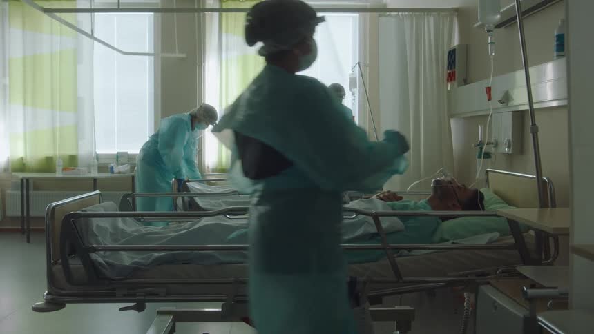 Medical staff are assisting patients in the hospital