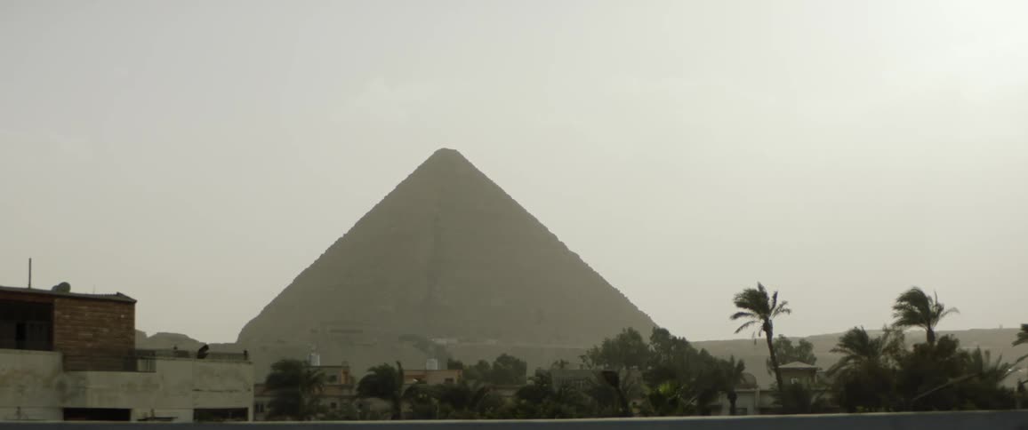 A view of the pyramids while driving past them