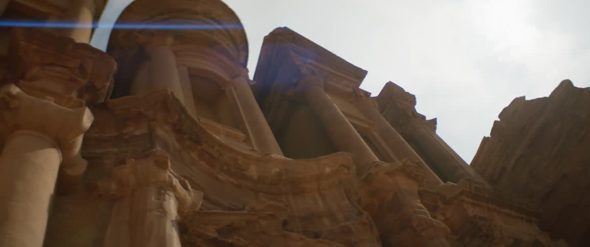 The giant stone monument reaches into the clouds