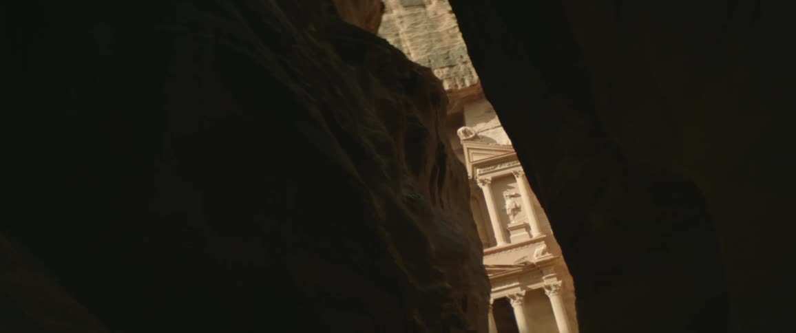 Temple seen from narrow passage in petra