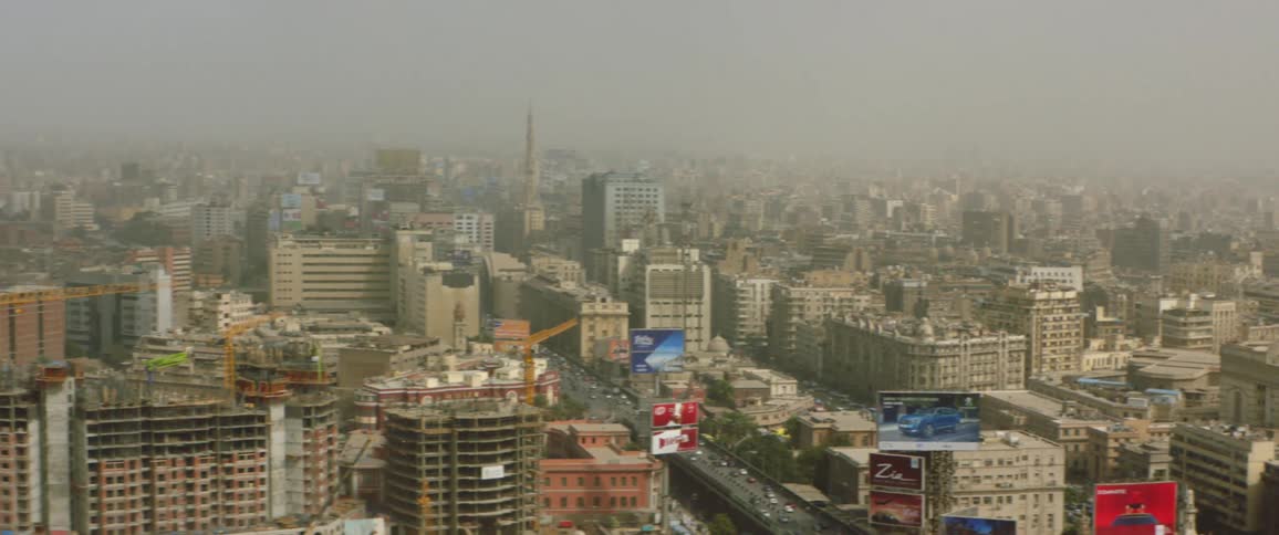 Panning shot of a city