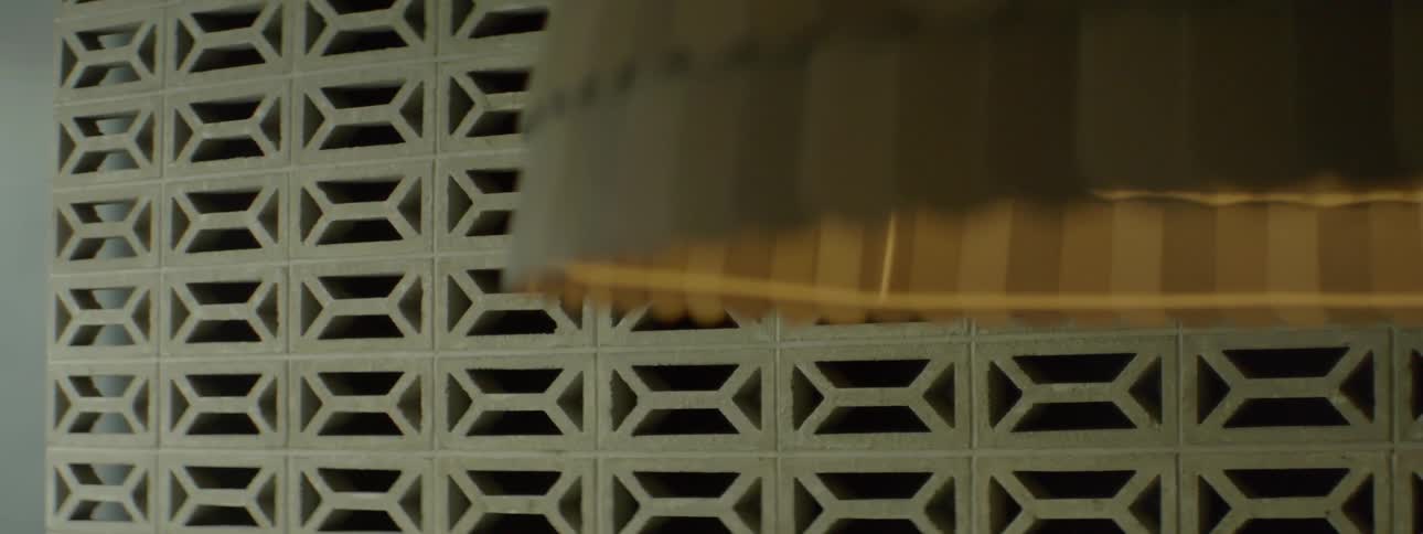 A lamp shade in a room