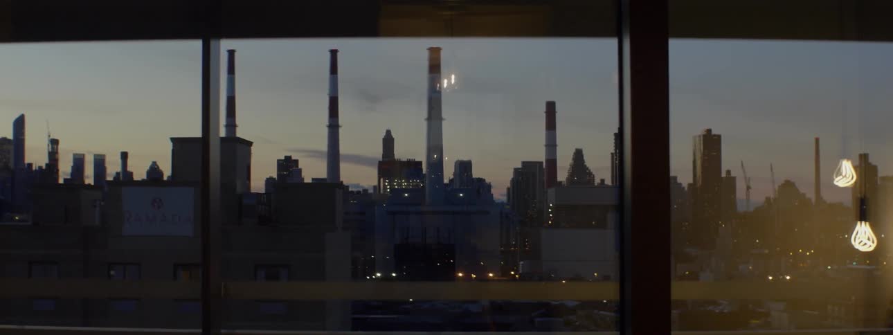 View of a large city as seen from a window