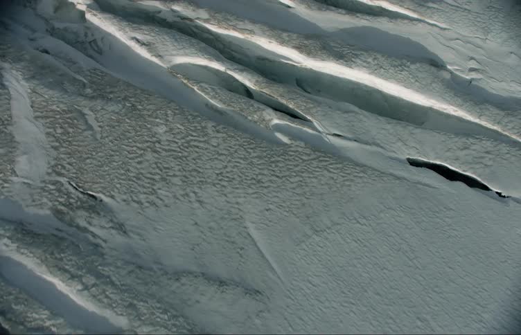 Aerial view of snowy mountain slope