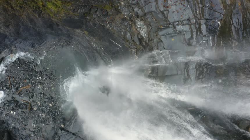 Aerial shot of a waterfall