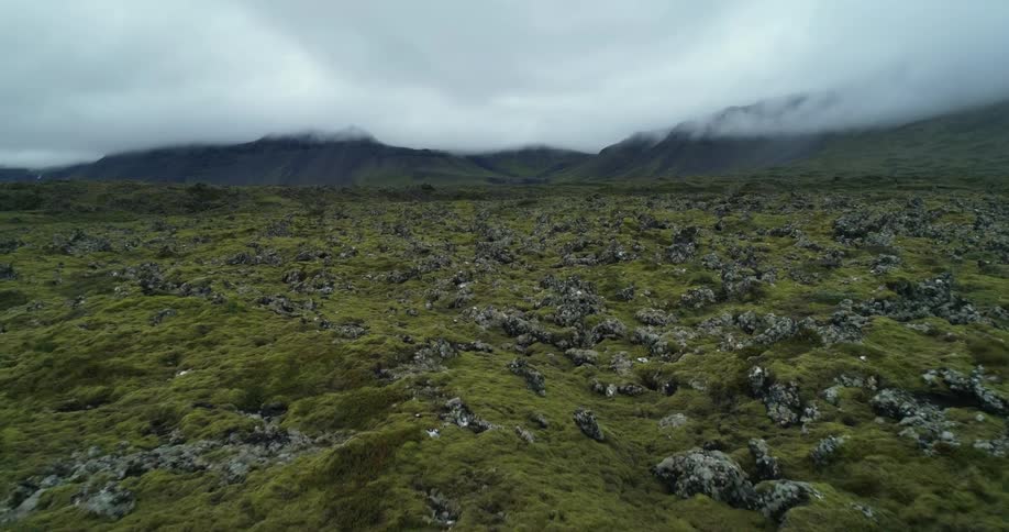 An aerial view of a landscape and hills
