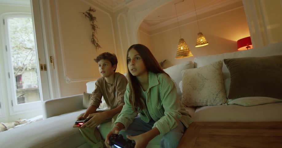 Two people playing video games together