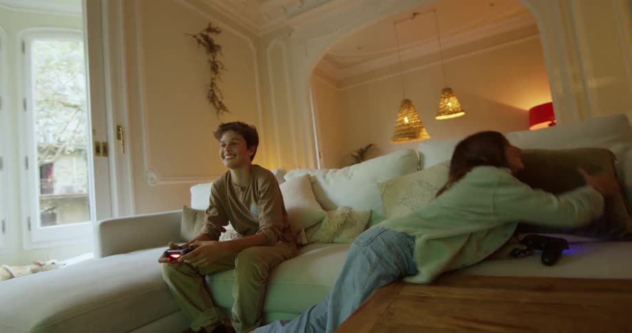 Two people playing video games together