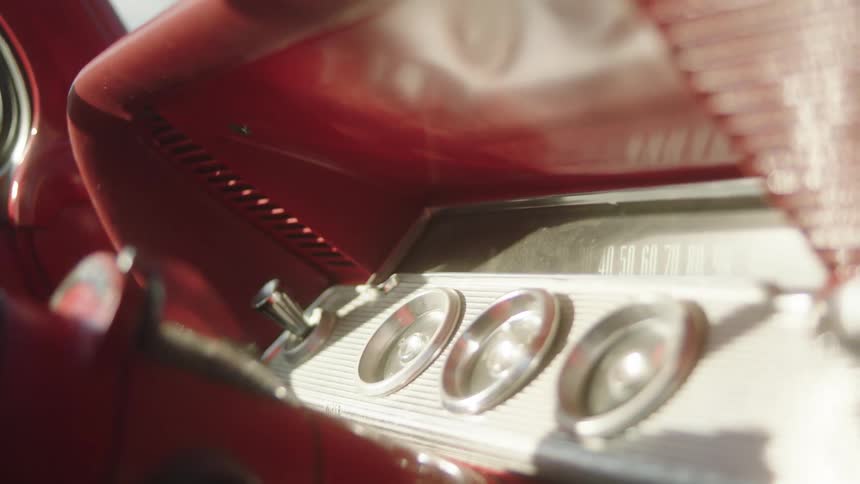 A view of gauges in a car