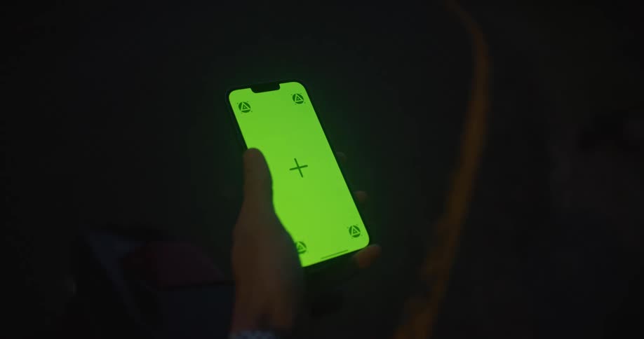 A person holding and swiping a smartphone