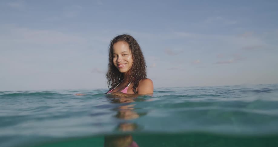 A woman swimming in the ocean
