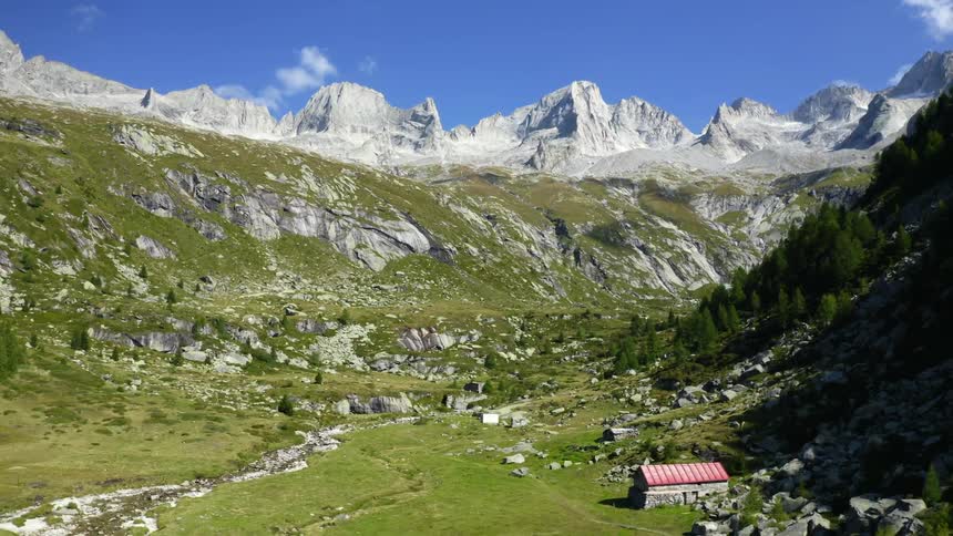 Aerial shot of mountain range