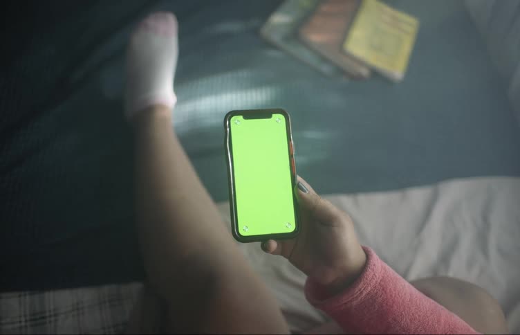 A person looking at a smartphone screen