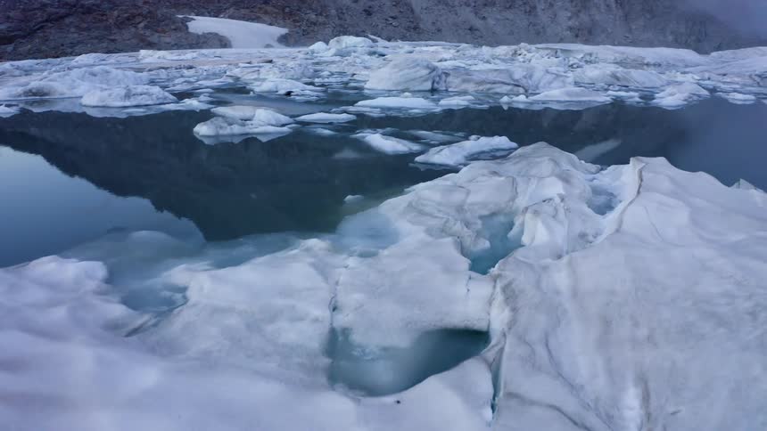 A waterway covered in ice