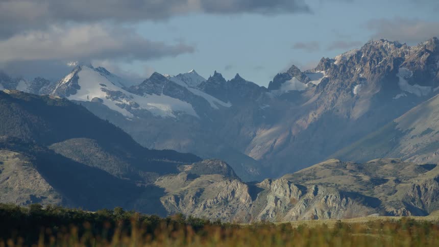 Alpine glaciers, jagged peaks and the rugged beauty of the Andes Mountains