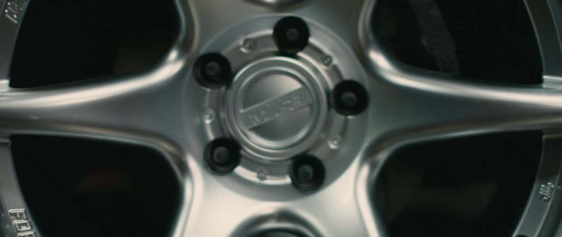 A close view of an expensive wheel design