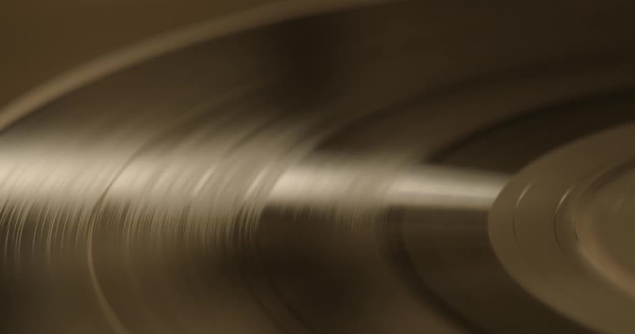 A record is slowly spinning