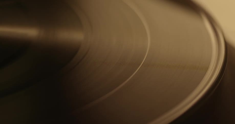 A record spins