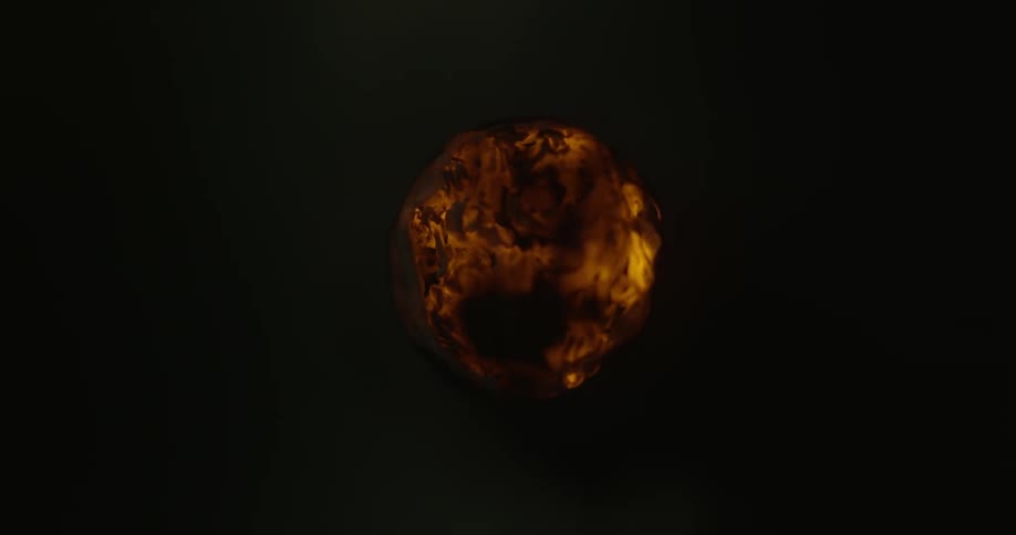 An ember smolders and then flames
