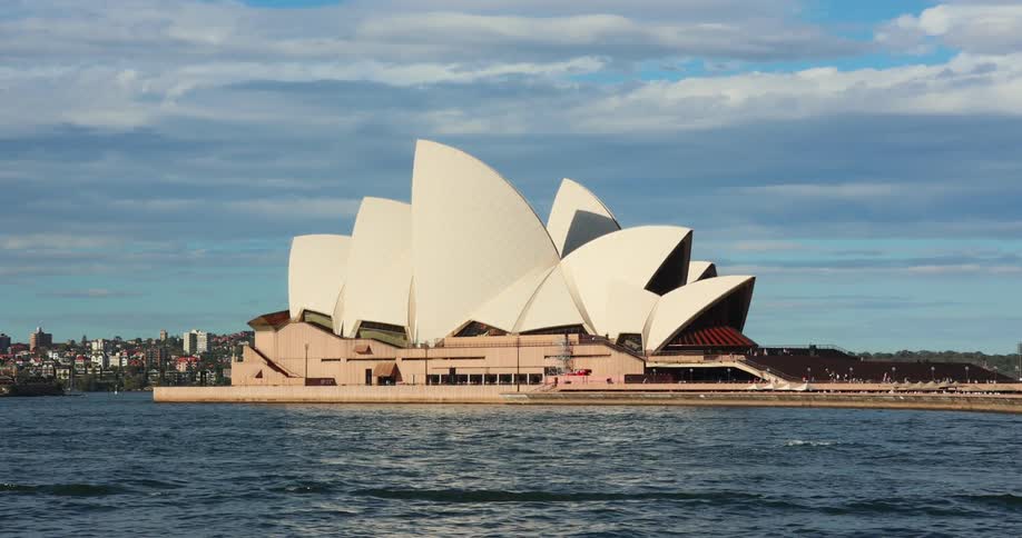 Waves flow past sydney opera house
