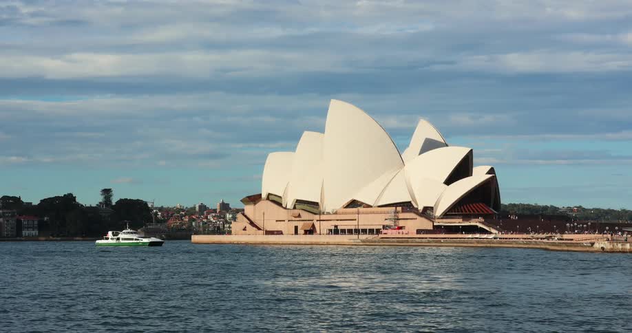 The sydney opera house on a cloudy day
