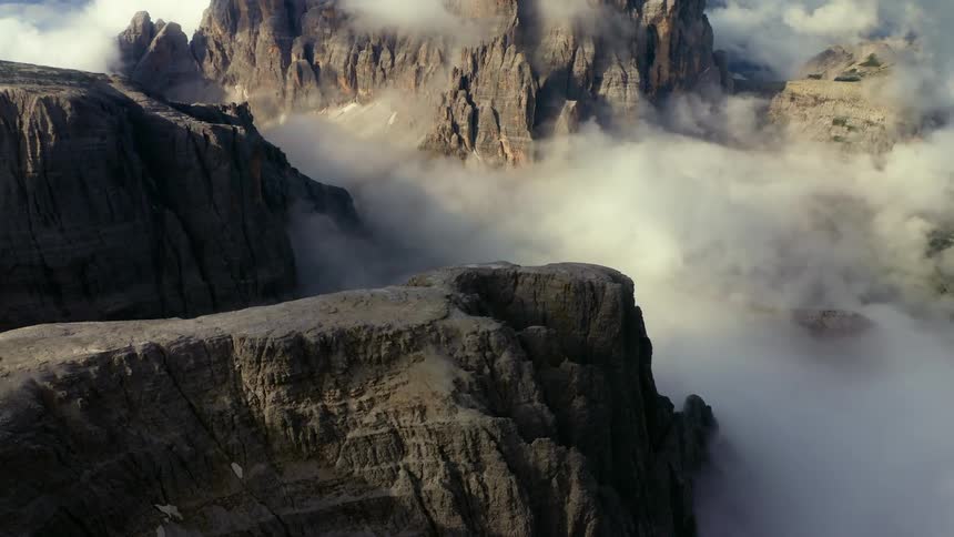 Mountains high in the sky among the clouds