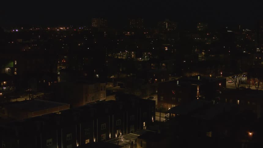 A view of a city area at night
