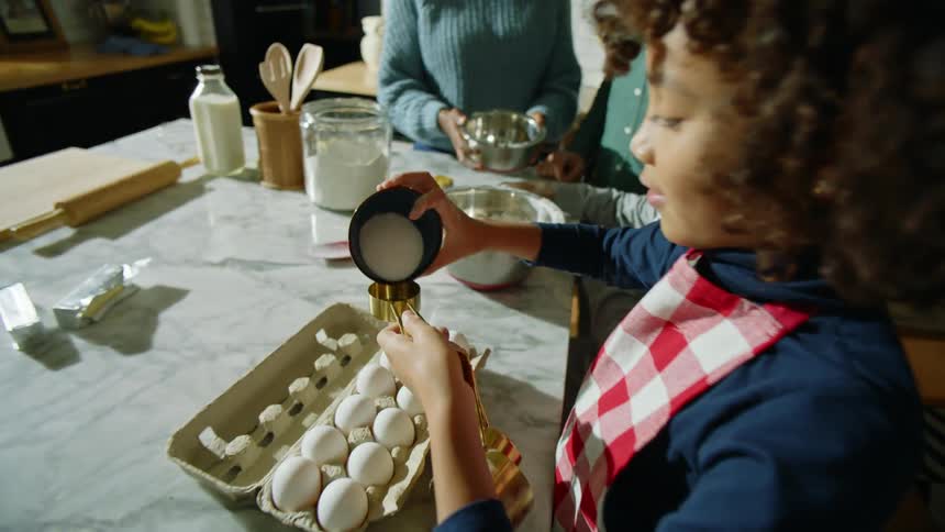 Family baking food