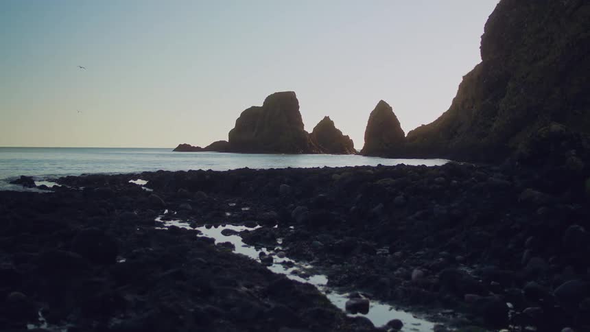 A view of the ocean from the coast