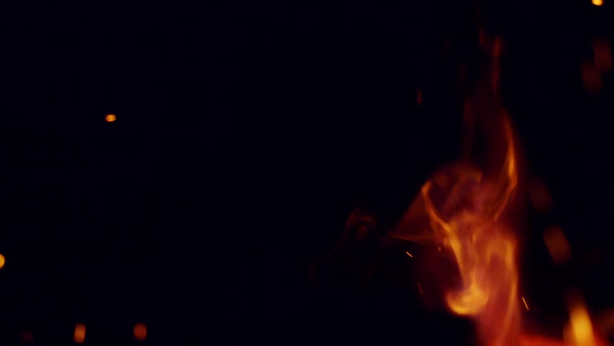 Close up view of a fire burning outdoors