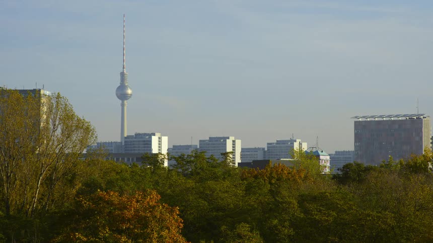 The berliner fernsehturm television tower in central berlin on germany