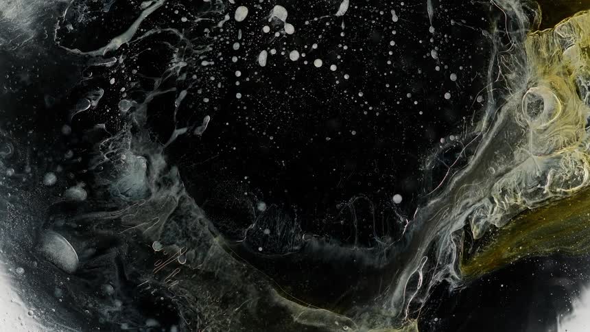 Foamy water flows down