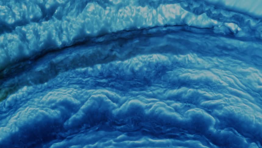 A fluid dynamic pattern mimics ocean waves