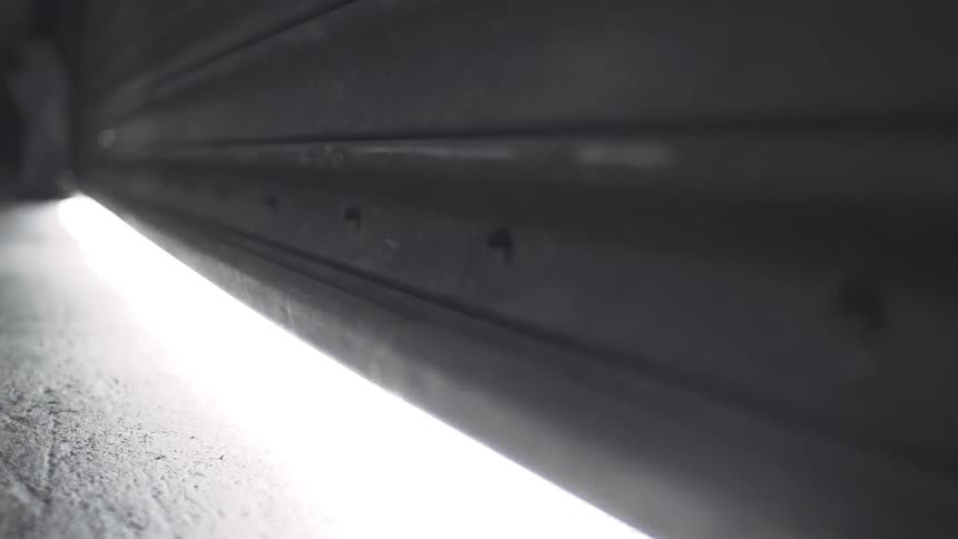 A garage door is opening