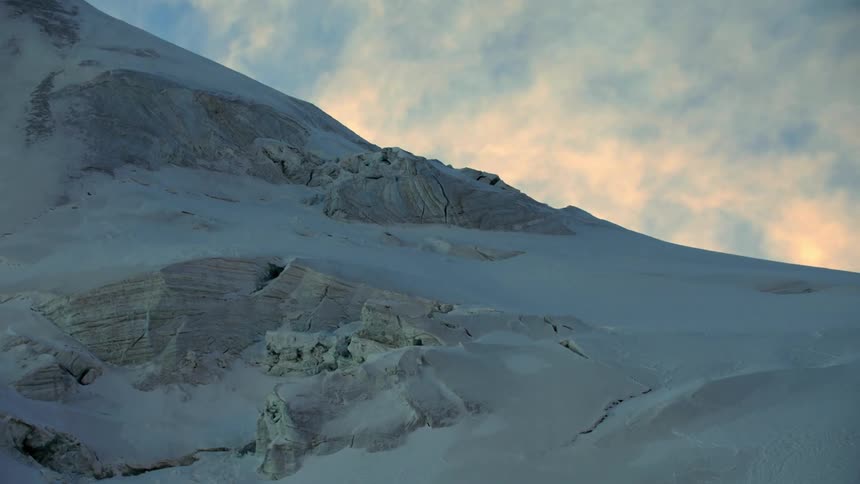 A view of snow on a mountain outdoors