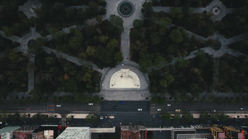 An aerial view of a city
