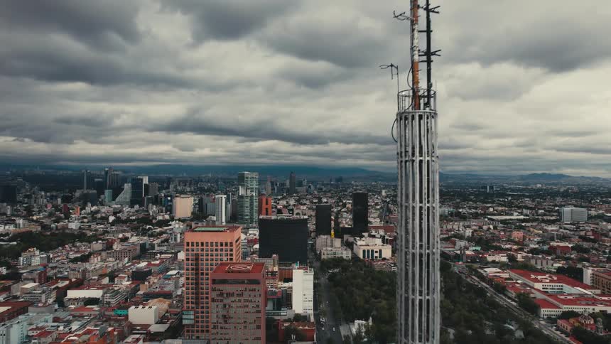 Aerial view of the torre latinoamericana in mexico city