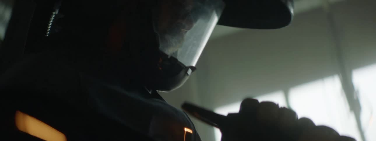 Sparks fly as a man welds