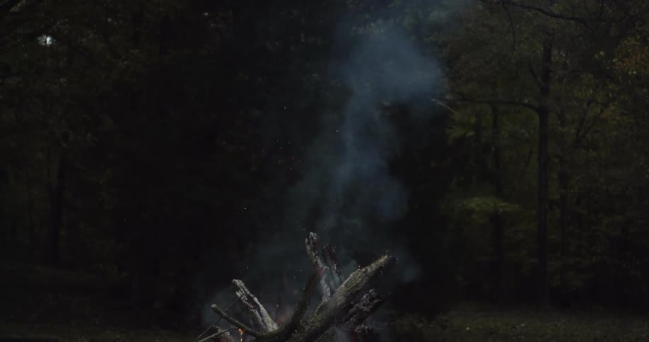 A view of a bonfire burning