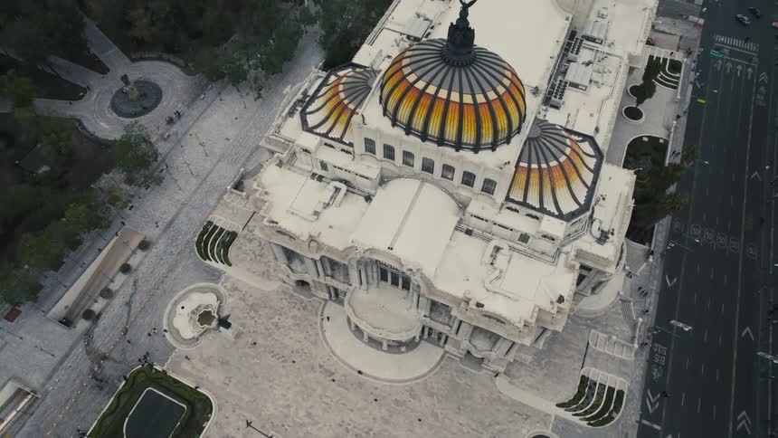Aerial view of palacio de bellas artes theatre in mexico city