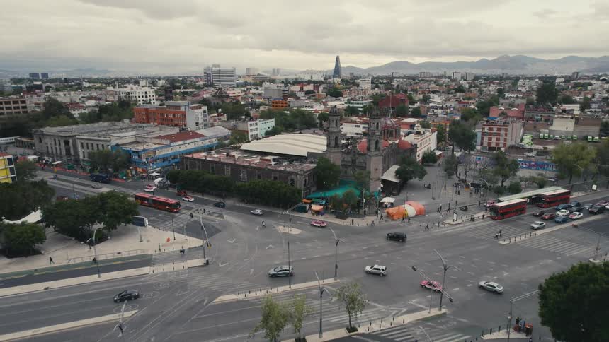 Aerial view of city