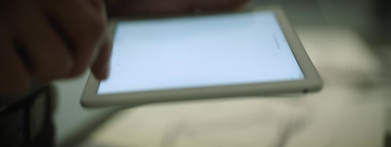 Person touching on tablet