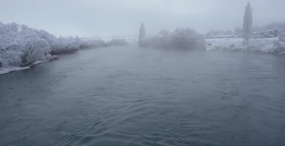 A river on a snowy day