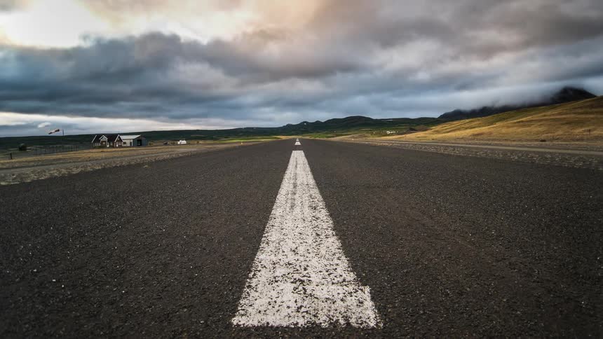 A road stretches along forever