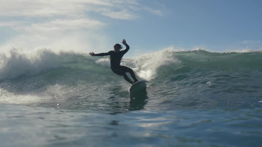Person surfing a wave