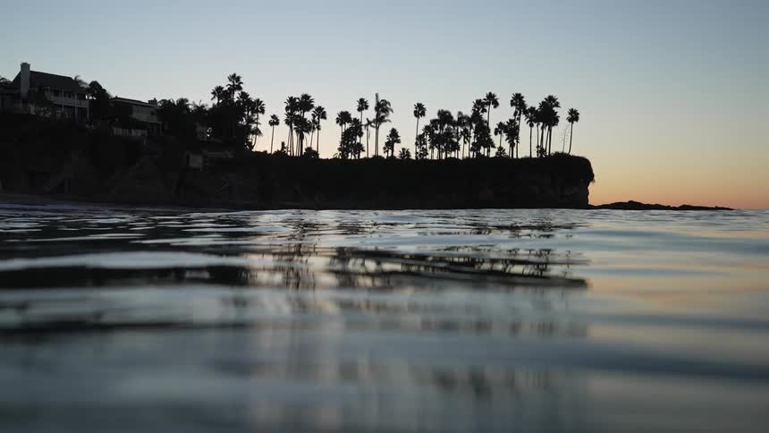 A view of water in the ocean at the coast