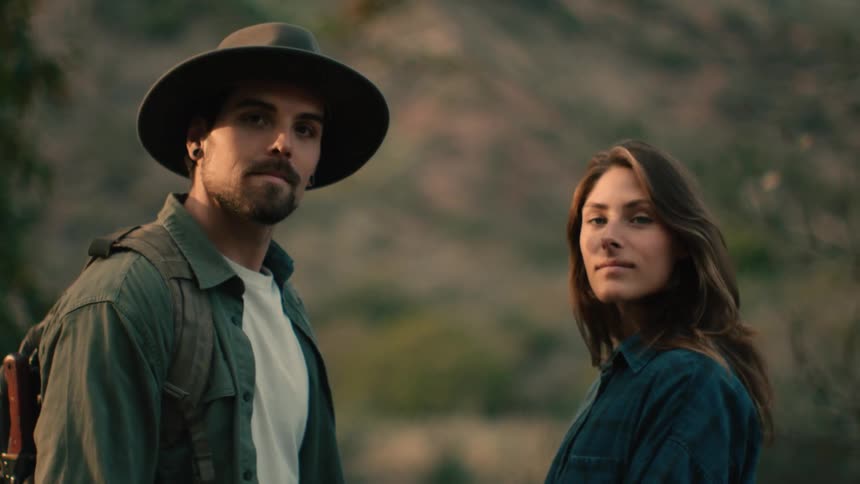 A man and woman outdoors