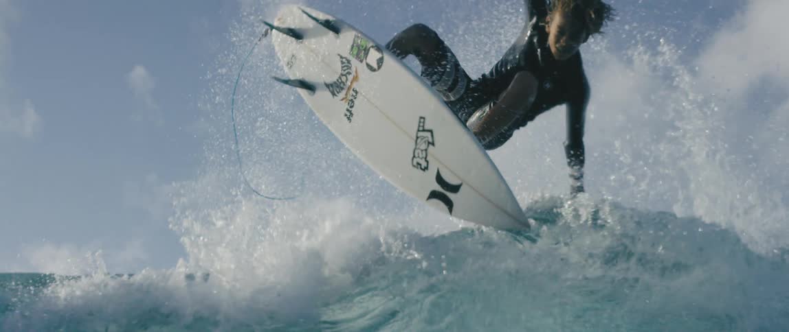Person surfing in the ocean