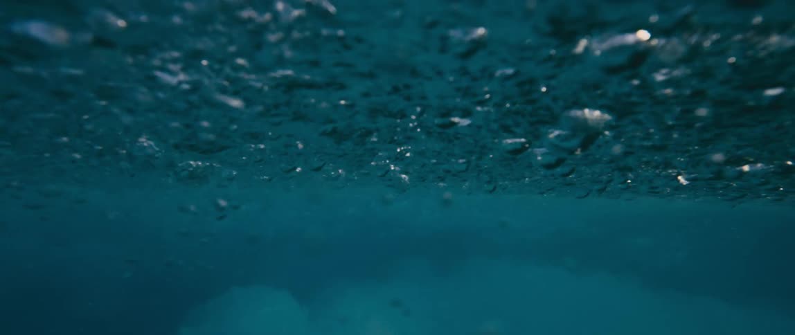 Bubbles rises to surface forming a white cloud in a portion of the water