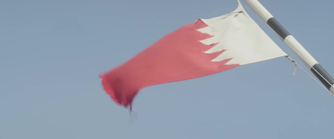 A countrys flag is moving in the wind